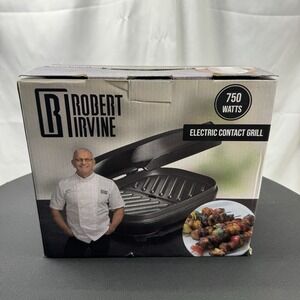 Robert Irvine 750 Watt Electric Contact Grill, Black